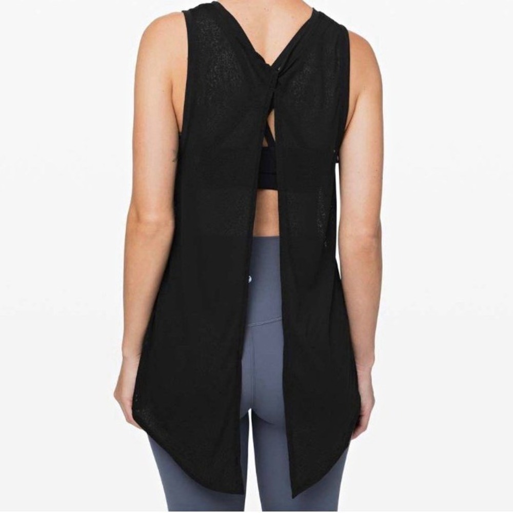 Lululemon Meet Halfway Tank Polar Shift Veil Black Women's Size 6 Yoga Athletic